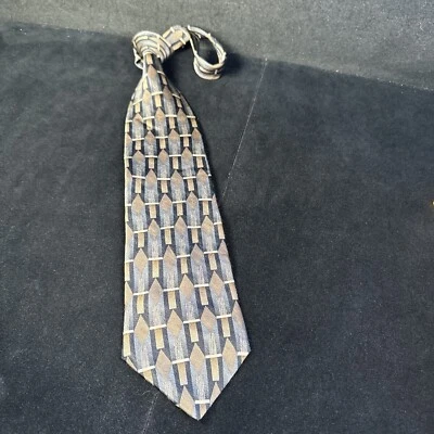 J Ferrar Geometric Men's Tie 100% Silk 58L x 4 Necktie - Image 1 of 4