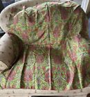 Italian 100% Silk Large Scarf 32 In By 34 In Paisley Pink And Green