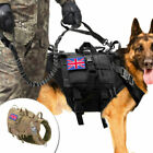 Tactical Dog Harness w/3 Pouches Marking No Pull Training Military Molle Vest