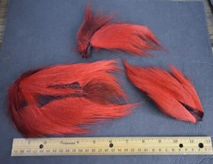 Lote # 6, piezas teñidas de cola de ciervo rojo para atar moscas - Imagen 1 de 1