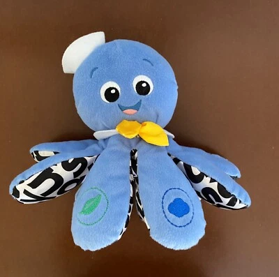 Baby Einstein blue octopus~sensory~learn colors in Spanish & English & French~9" - Image 1 of 3