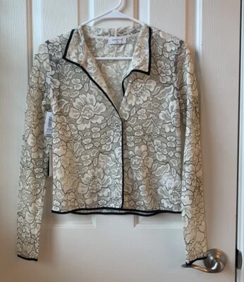 Blusa Aritzia Babaton Top Para Mujer Hopkins Crema Encaje Abedul/Negro XXS NUEVA CON ETIQUETAS $98 Foto 1 de 4