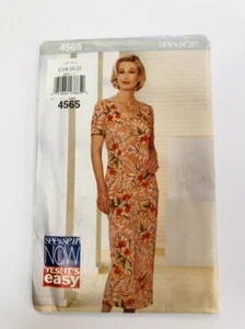 Vestido Vintage Butterick Costura Patrón 4565 Misses Talla 18-22 Sin Cortar - Imagen 1 de 2