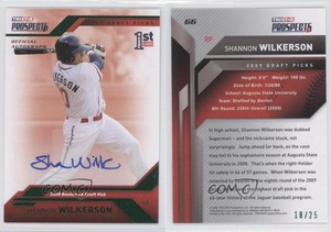 2009 TRISTAR Prospects Plus Green Auto /25 Shannon Wilkerson #66 Auto