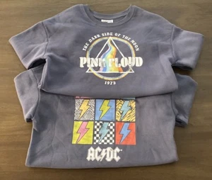Girls Pink Floyd & AC/DC Gray Long Sleeve Graphic Sweatshirts Size Small (6/6X) - Picture 1 of 9