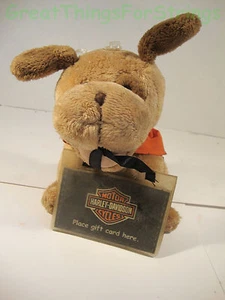 Harley Davidson Motor Cycles 2007 HD Puppy Dog Gift Card Pouch Brown Scarf Bike - Picture 1 of 3