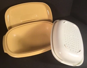 Vintage Tupperware Harvest Gold 3 Piece Vegetable Steamer #1273, #1274, #1275 - Picture 1 of 6