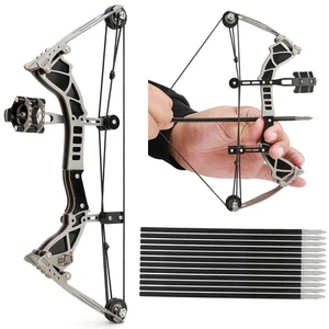 9.5" Mini Compound Bow Kit Arrows Target Kids Gift Archery Shooting Toy Game - Picture 1 of 16