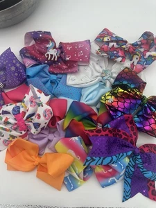 Lot Of 14 Girls Hair Bows, 4 Jojo Bows Included - Picture 1 of 4