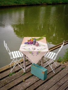 Vervaco Embroidery Kit Tablecloth Purple Garden Splendor - Picture 1 of 1