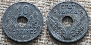 Coin France - 1941 - 10 centimes Etat français grand module (N1718) - Picture 1 of 3