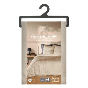 Housse de couette - 220x240 cm + taies - Velours sable - Marron - Picture 1 of 4