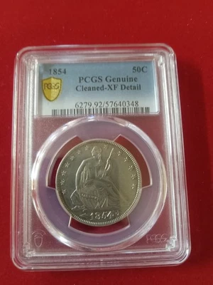 50C Liberty 1954 sentado graduación profesional genuino limpio-XF Foto 1 de 2