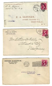 3 copertine pubblicitarie NY NJ ILL fantasia annullo 2 centesimi Washington Bureaau 1890-95 US C36 - Foto 1 di 4