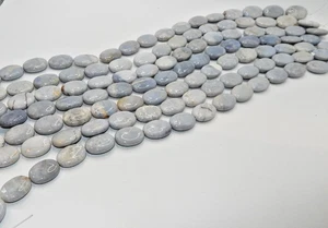 Angelit 24 mm x 17 mm Glatt Oval Perlen (16 Zoll Strang) - Bild 1 von 4