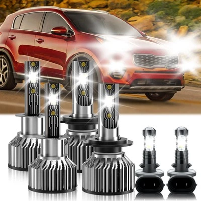 For Kia Sorento 2003-2006 6Pcs LED Headlight + Fog Light Bulb Combo Super Bright - Image 1 of 4
