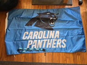 CAROLINA PANTHERS 3'X5' FLAG BANNER And Landyard Nametag ID Key Holder - Picture 1 of 2
