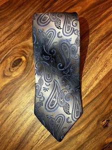 Pronto Uomo schwarz blau Paisley handgefertigt 100 % Seide Herren Krawatte - Bild 1 von 3
