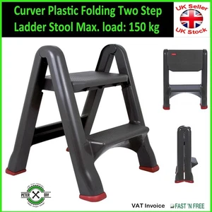 Curver Plastic Folding Two Step Ladder Stool Max. load: 150 kg - Picture 1 of 3