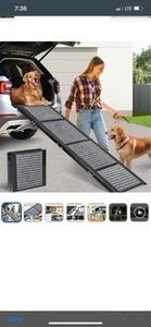 69”L*17”W Extra Long Dog Car Ramp, Folding Pet Ramp with Non-slip Carpet Surface - Picture 1 of 7