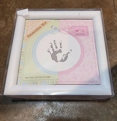 Carter's Unisex Shadowbox Baby Handprint Kit With Decorative Mat, Ribbon + Tag - Image 1 of 3
