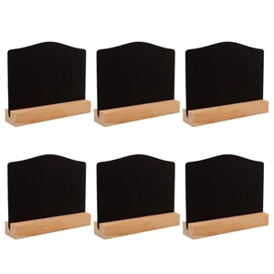 6 Pcs Blackboard with Base Mini Wood Chalkboard Signs Double-sided - Picture 1 of 11