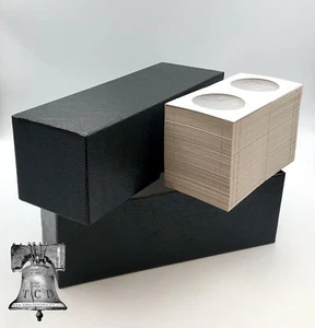 Poker Chip Storage Box BLACK Case + 100 2½ x 2½ Coin Holder Display Flip 39mm - Picture 1 of 3