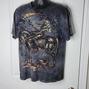 Vintage 2005 Size Lg Grim Reaper Horse Skeleton Warrior Abrar Ajmal Art T-Shirt - Picture 1 of 8