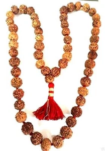 Rudraksha 7 Mukhi / Seven Face / 54 Beads Mala Mahalaxmi Original Prayer Rosary - Picture 1 of 1
