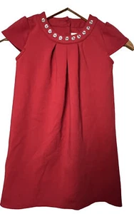 Gymboree Dress Short Sleeve Round Neck Button Accent Party Stretch Girls Size 7 - Picture 1 of 4