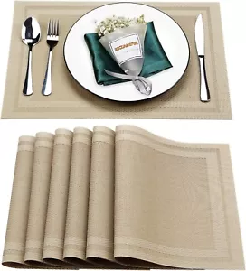 Placemats Set of 6,Washable,Heat and Stain Resistant Indoor/Outdoor Place mats - Picture 1 of 6