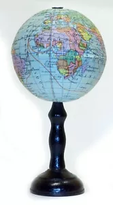 1900ca - JFL (Lebegue) Pocket Terrestrial Globe Miniature 8cm. - Picture 1 of 3