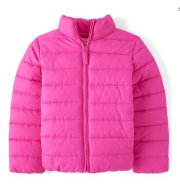 PINK PUFFER JACKET WITH KNIT CAP SIZE 14 - Imagem 1 de 2