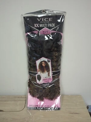 PAQUETES DE VICIO SENSACIONAL 3X PAQUETE MÚLTIPLE TEJIDO + CIERRE DE ENCAJE HD - RIZO BOHO 18-22 Foto 1 de 4