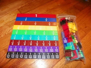 ETA Cuisenaire Rainbow Fraction Tiles Set of 51 4264HB School Student - Picture 1 of 1