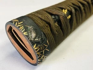 Y3714 TSUKA samurai sword Hilt Reed Heron signed edge Koshirae antique Katana - Picture 1 of 12