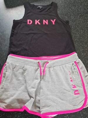 DKNY VEST TOP TSHIRT & SHORTS AGE 14 - Shorts Worn Once, Top New - Image 1 of 4