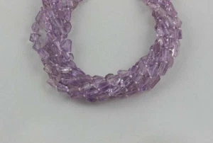14"Long Strand Natural Pink Amethyst Gemstone Faceted Nugget 6-10 MM Baeds - Picture 1 of 3