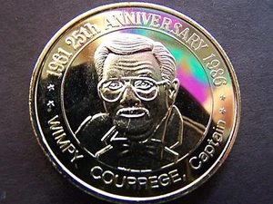 1986 Pete Fountain 25th Anniversary Gold-Plated Bronze HR Mardi Gras Doubloon - Picture 1 of 2