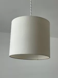 *VERKAUF * Lampenschirm Elfenbein Creme Leinen Mischung Trommel Lichtschirm - Bild 1 von 12