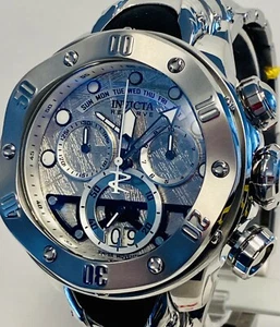 54mm METEORITE | Silvertone Bracelet | KRAKEN |Swiss 8040.N Chrono Invicta Watch - Picture 1 of 12
