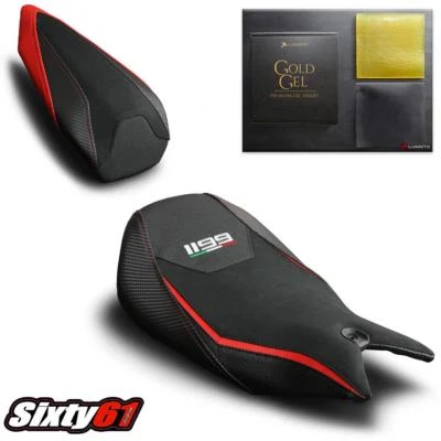 Ducati Panigale 1199 Seat Covers with Gel Pad 2011-2015 Luimoto Veloce Black - Image 1 of 4