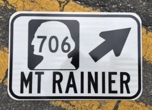 MT RAINIER road sign WASHINGTON Hwy 706 12"x18" - DOT style - mountain park - Picture 1 of 8