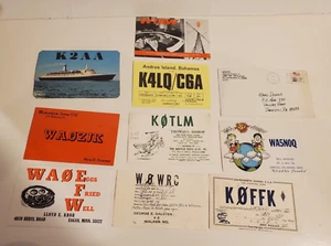 VINTAGE 1970'S HAM RADIO AMATUER OPERATOR QSO QSL POSTCARD ASSORTMENT LOT/10 (F) - Picture 1 of 2