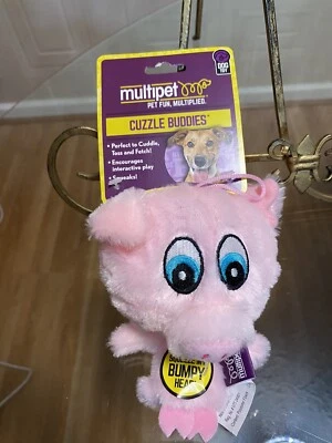 Multipet Pet Knobby Noggins 4 inch PIG big head tiny body dog toy big squeaker - Image 1 of 4