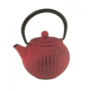 100% Genuine! AVANTI Ribbed Round Cast Iron Tea Pot 500ml Red! RRP $59.95! - Bild 1 von 3
