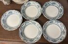 Set of 5 Royal Stafforshire Pottery "Festoon" Blue/White 5-1/2" Fruit Bowls 