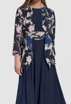 Jessica Howard Women's Blue Floral-Print Jacket Petite Size 12P - Image 1 of 2