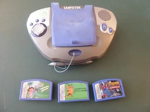 LeapFrog Leapster 20200 Learning Game System Blue Silver+ 3 games Dora Spiderman - Picture 1 of 5