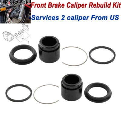 2SET Front Brake Caliper Rebuild Kit 44020-83 For Harley Road Glide Softail FXST - Image 1 of 4